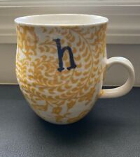 Anthropologie Homegrown Monogram Mug Letter H Yellow Floral picture