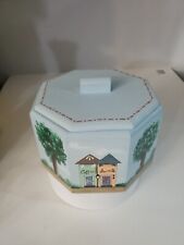 Vintage Hand Painted Wooden Craft Box/ Trinket Box 4.25 Inch Tall 6 Inches Long picture