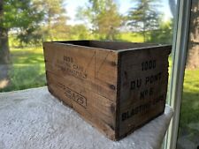 Vintage Wood Crate Box DuPont Blasting Caps Explosives Dynamite picture