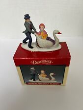 Vintage 1991 Lemax Dickensvale Christmas Collectibles Porcelain Swan Sleigh picture