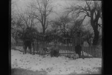 Antique 4x5 Inch Plate Glass Negative Of Men Standing Outdoors With Dogs E15 picture