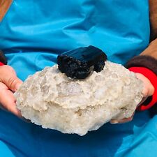 5.78LB TOP Natural Black Tourmaline Crystal Rough Mineral Healing Specimen 811 picture