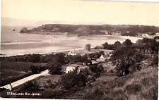Aerial View St. Brelades Bay Jersey Channel Islands B & W Unused Postcard 1920s picture