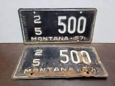 PAIR 1957  Montana  License Plate Tag Virginia City, Madison County picture