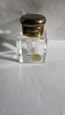 Montblanc Vintage Handcut Crystal Inkwell Bottle Brass Flip Lid Germany picture