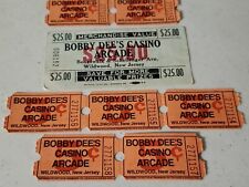 11 Lot Rare Vintage $25.00  & .5c Wildwood NJ Bobby Dee's Casino Arcade Tickets picture