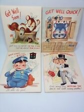 Vintage Greeting Cards Lot of 4 Get Well Anniversary 1950's Ephemera picture