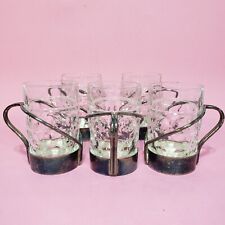 Silver Plate Tea Glass Holders W/ Glasses Cabaret Moulin Rouge Hacker kawiarnia  picture