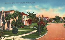 Postcard FL Tampa Davis Islands Residential Scene 1938 Linen Vintage PC H5277 picture