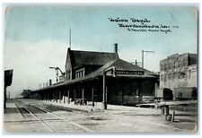 1913 Union Depot Rail Road Building Waiting Area Marshalltown Iowa IA Postcard picture