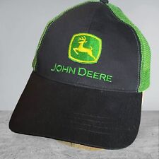 Vintage John Deere Hat Cap Adult Mesh Green Black JD Farmer Trucker Adjustable picture