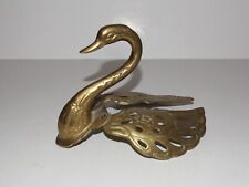 Vintage Ornate Brass Swan Head & Wings Wall Table Decor picture