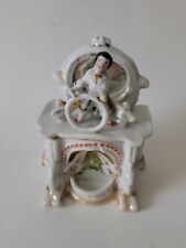 Antique Conta & Boehme Or Staffordshire Fairing Trinket Box Boy Hoop Rolling picture