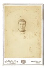 c1880s Cute Young Girl HAND COLORED HAIR CM Gilbert Philadelphia PA Cabinet Card picture