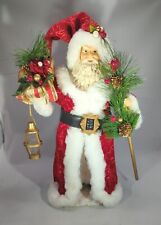  Rustic Old World Santa with Lantern Fur Lined Coat Hat & Staff 16