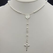 Real 925 Sterling Silver Saint Benedict Rosary Necklace. Crucifix San Benito picture