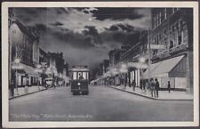 The White Way Noble Street Anniston AL postcard c 1915 Tyler Hill street car picture