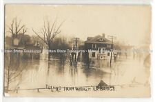 1913 Wabash bridge, flood Logansport, Indiana history photo postcard RPPC picture