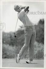 1980 Press Photo Golfer Jack Nicklaus Completes Swing on Course - afa18630 picture