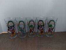 Set Of 5 1982 Disney Mickey's Christmas Carol Coke Glass Scrooge Marley Cratchit picture