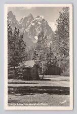 Postcard RPPC Tetons from Jenny Lake Ranch Lodge Wyoming Posted 1950 picture