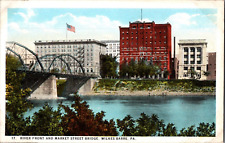 Postcard River Front Market Street Bridge Wilkes-Barre PA Divided Back Unposted picture