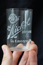 Antique Pre-Pro C&J Michel Brewing Co. Etched Drinking Glass - La Crosse WI picture