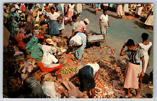 c1960s Market Scene Jamaica W.I. Street Vintage Postcard picture