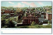 Staunton Virginia Postcard Bird's Eye View Of Residence Section c1910 Trees Tuck picture