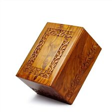 Nagina International Wooden Rosewood Hand Carved Decorative Urns with Border picture