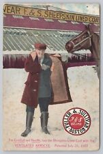 c1907 Fuller & Sullivan Sheepskin Lined Coat Boston, MA,  Adv Postcard 0693 picture