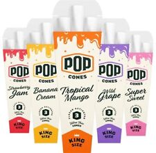 Pop Cones 5 Pack Variety Flavor Ultra Thin Cones - King Size - 3 Cones per Pack picture