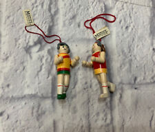 Vintage Wooden Christmas Ornaments Midwest Imports Sports Track Running picture