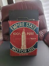 Vintage EMPIRE STATE Motor Oil 2 gallon Advertising Can with no cap. picture