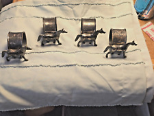 international silver company Vintage set of 4 Horse napkin holders picture