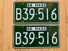 Pair of 1966 Massachusetts License Plates - YOM Clear picture
