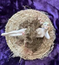 Antique 1920s German bathing beauty boudoir powder puff ( As Is) picture