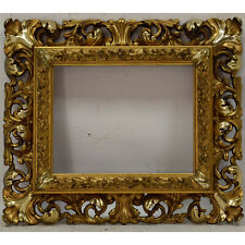 Ca 1900 Old wooden openwork frame Florentine Original condition Internal:8,6x6,6 picture