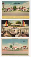 3 Little Rock Arkansas Postcards Tourist & Poplar Court Motels Buck's Restaurant picture