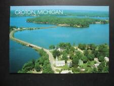 Railfans2 171) Postcard, Croton Michigan, Muskegon River Dam Backwater, Church picture