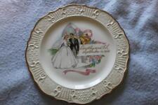 Vintage MCM Wedding Plate with Bride and Groom from 1954 picture