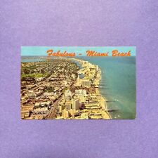Fabulous Miami Beach Aerial View, Florida Postcard 1969 Daniel Boone Stamp picture