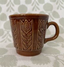 Vintage Tams Retro 60’s Brown Floral Flower Design Mug Made In England picture