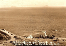 1930s POINT LOMA CALIFORNIA US LIGHTHOUSE CORONADO MEXICO RPPC POSTCARD P1291 picture