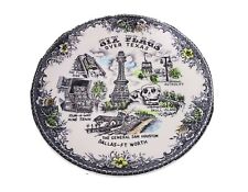Vintage DFW Six Flags Over Texas Souvenir Decorative Plate 9.25
