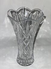 Marquis By Waterford Tall Crystal Vase Fluted 8 1/2 “ Tall 5” Opening picture