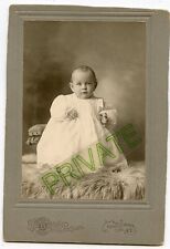 Antique Matted Photo - New York,Bloomindale Studio - Very Cute Baby-Long Gown picture