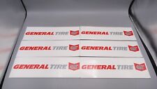 Lot Of 6 GT General Tire Logo 11 x 3 1/2 Inch Red White Racing Stickers / Decals picture