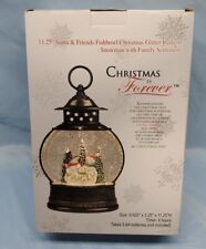 Christmas Is Forever Christmas Glitter Lantern - Snowman W/ Family 11 1/4 