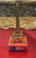 Vintage Eiffel Tower Paris, France  Souvenir Figurine Plastic Gold & Pink Color picture